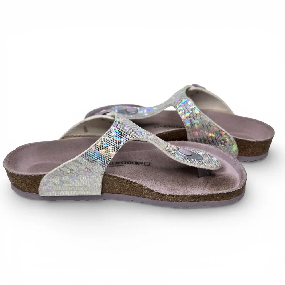 Birkenstock Gizeh Girls Thong Sandal Metallic Mauve Boho Slip On‎ L3